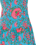 Turquoise And Pink Clavel Dress