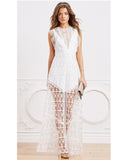 Kasia Lace Embroidered Tulle Maxi Dress