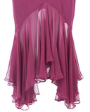 Ruffled Cutout Silk Chiffon Midi Dress
