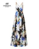 Silk-blend Maxi Floral Dress