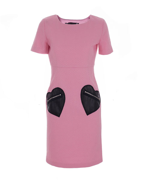 Honeycomb Pink Love Pocket Dress