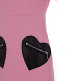 Honeycomb Pink Love Pocket Dress