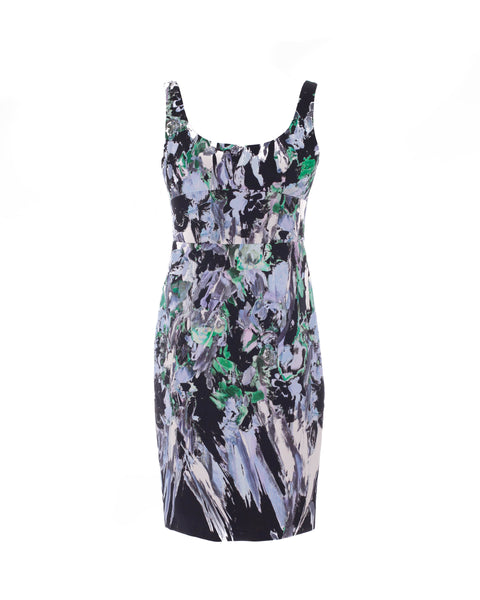 Painted-Floral Sheath Dress