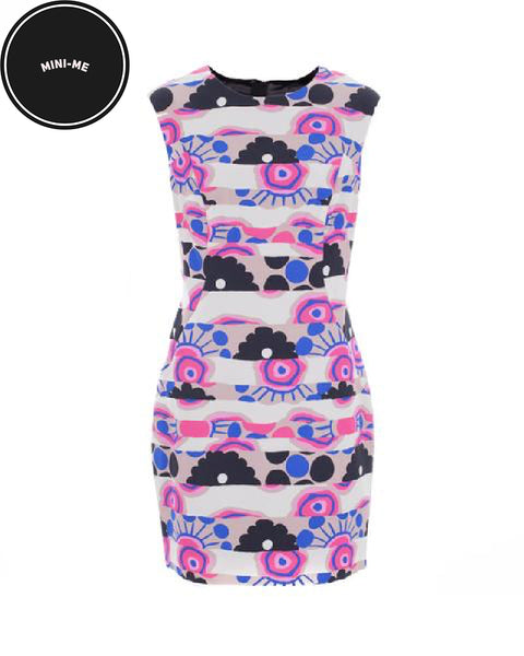 Banded Floral Print Sheath Dress