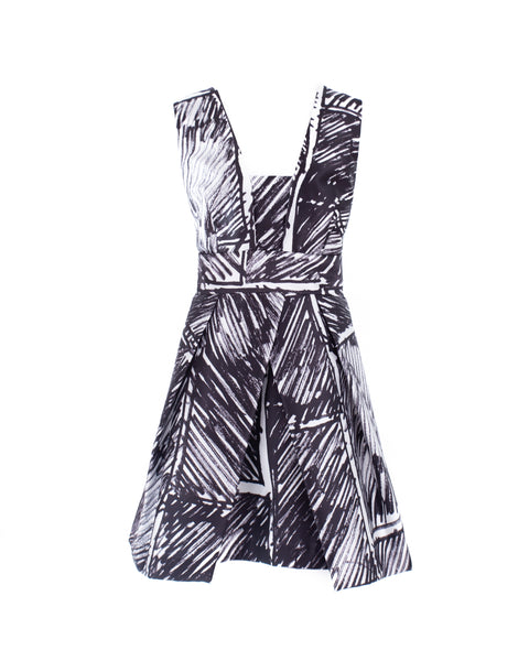 Elisa Scribble Print Party Dress