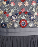 Embroidered Tulle Midi Dress