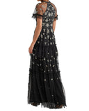 Black Floral Embellished Gown