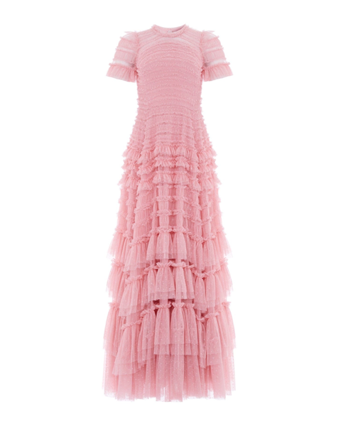 Valentine Ruffle Rose Pink Gown