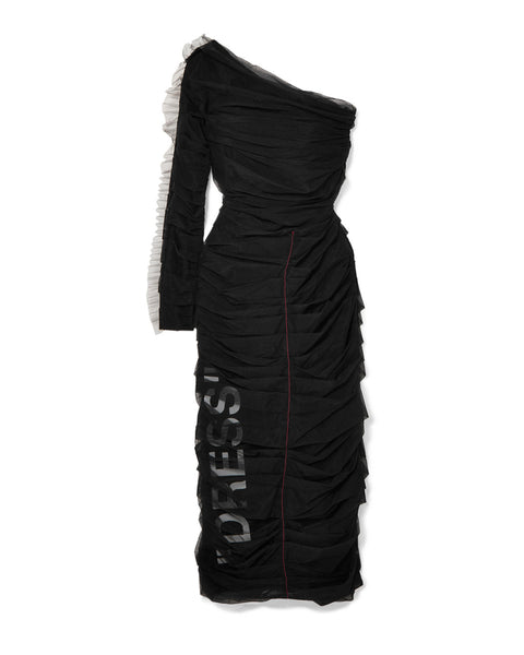 Black Asymmetric Tulle Dress