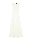 Plunge Neck Sleeveless Crepe Gown