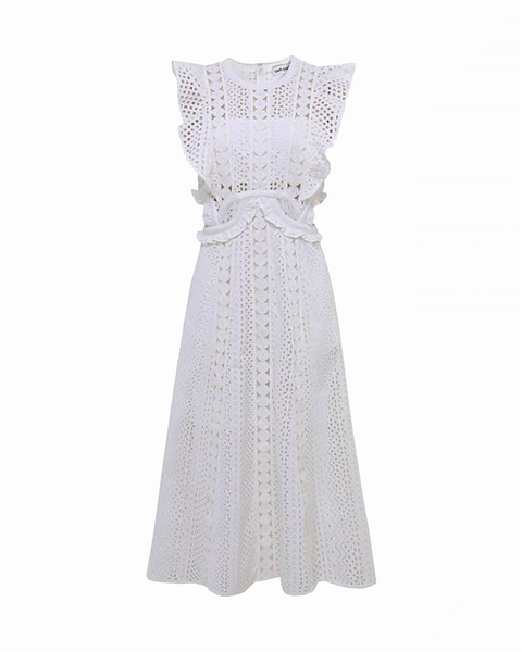 Cutout Guipure Lace Midi Dress