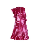 Metallic Velvet Red Mini Dress