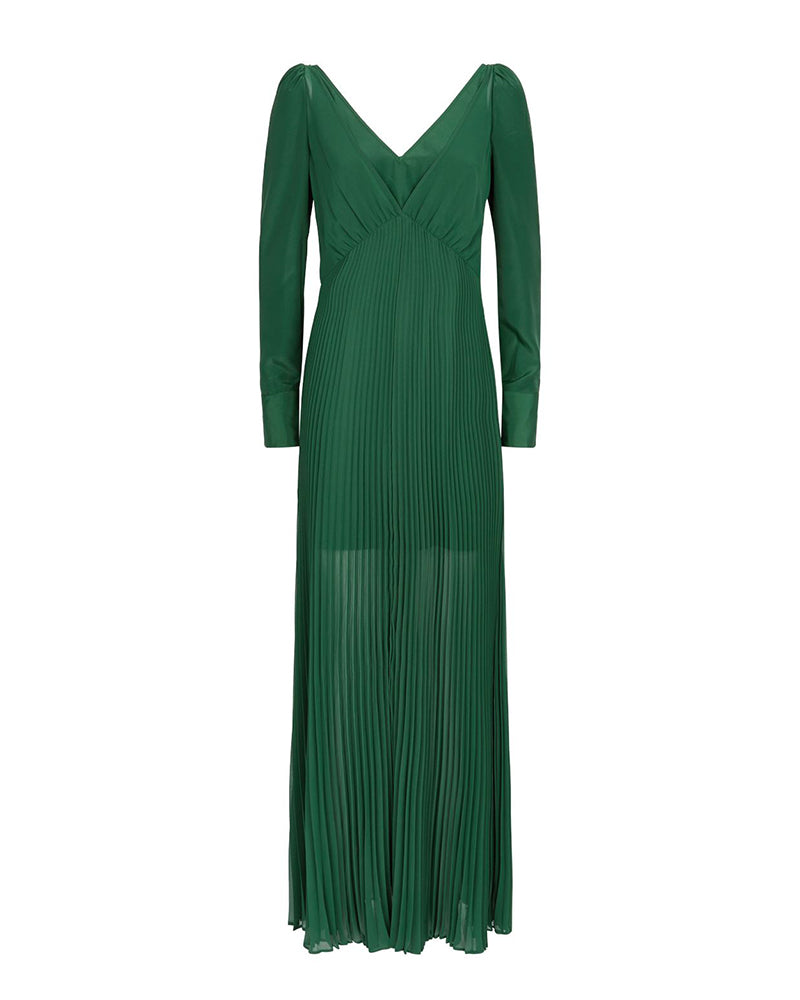 Pleated Maxi Chiffon Gown