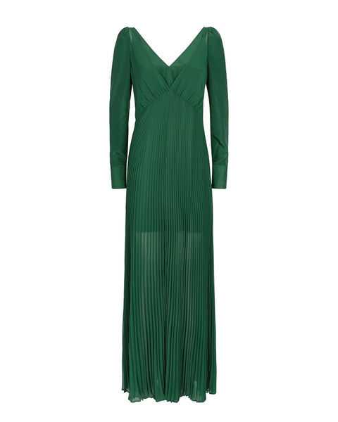 Pleated Maxi Chiffon Gown