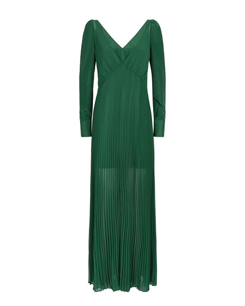Pleated Maxi Chiffon Gown