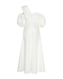 White Taffeta One-Shoulder Dress (UK 10)