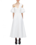 White Taffeta One-Shoulder Dress (UK 6)