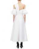 White Taffeta One-Shoulder Dress (UK 6)