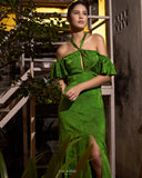 Emerald Green Off-Shoulder Gown