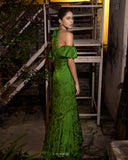 Emerald Green Off-Shoulder Gown