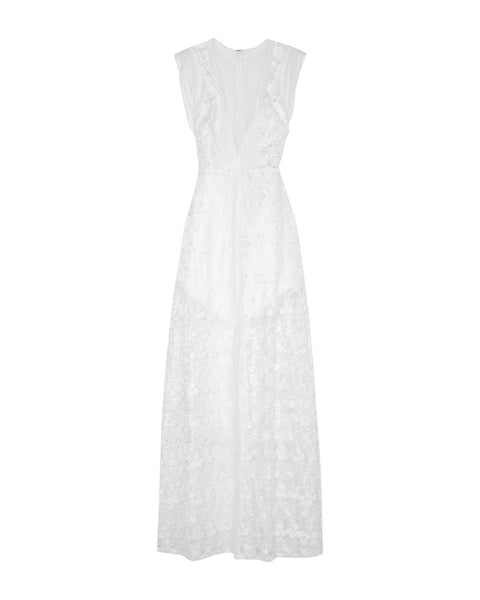 Kasia Lace Embroidered Tulle Maxi Dress