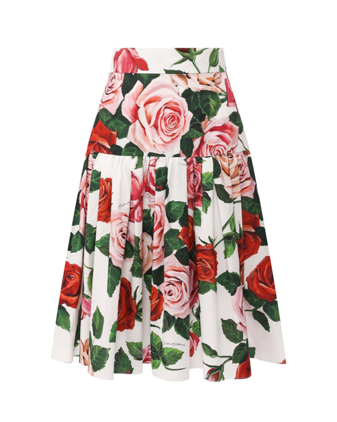 Rose Pleated Midi Skirt