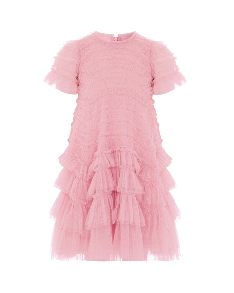 Pink Valentine Ruffle Kids Dress