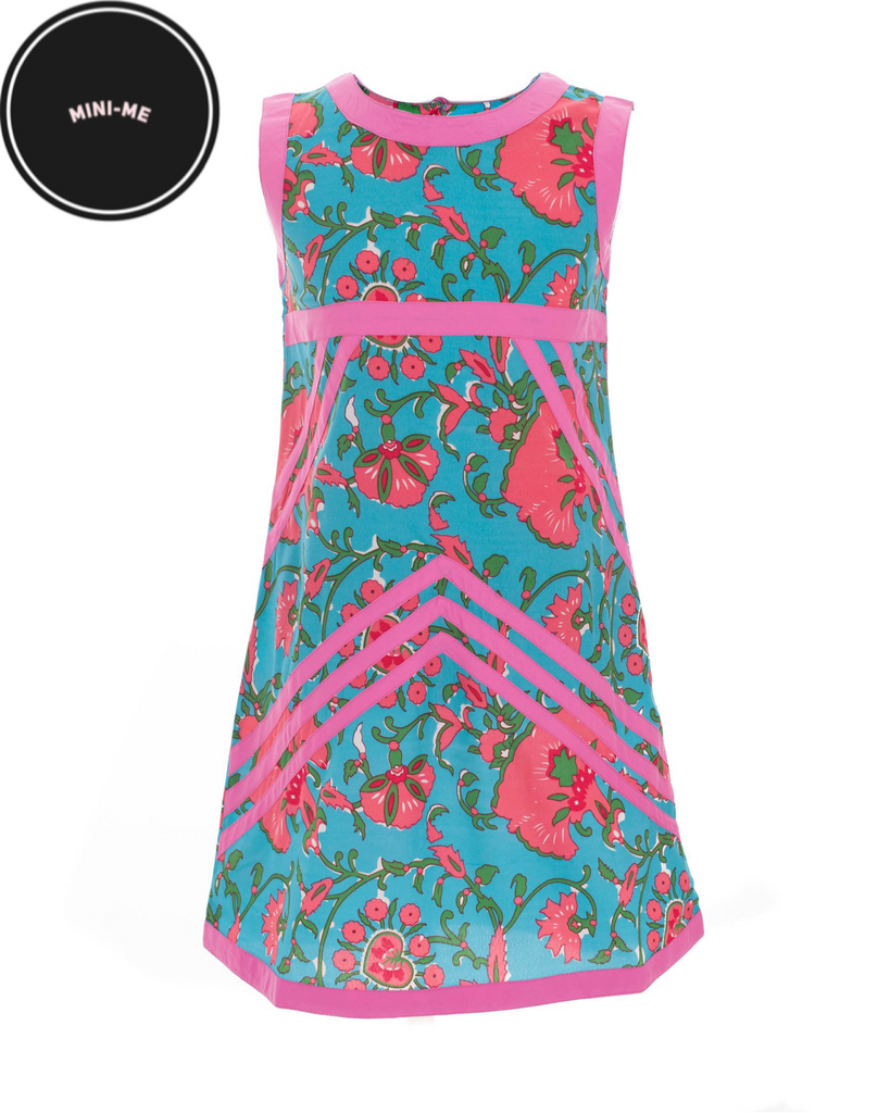 Turquoise and Fluorescent Pink Dress