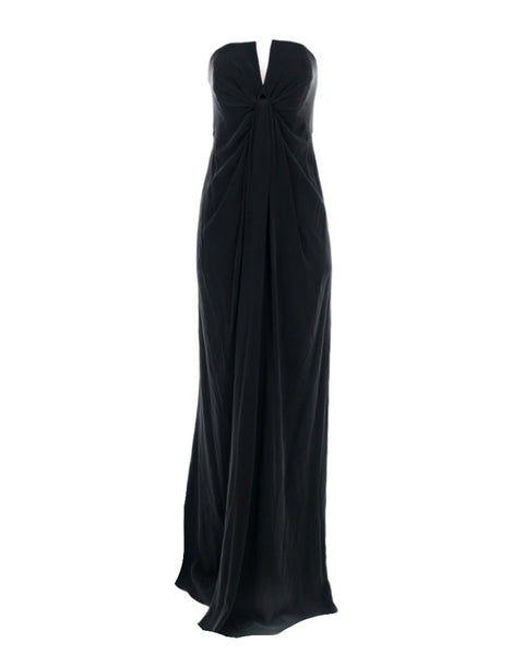 Strapless Ruched Silk Gown