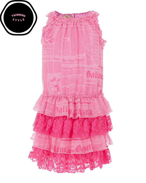 Pink and Fuchsia Tiered Party Dress (6 years)