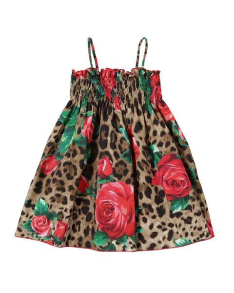 Rose and Leopard Print Dress