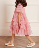 Pink Valentine Ruffle Kids Dress
